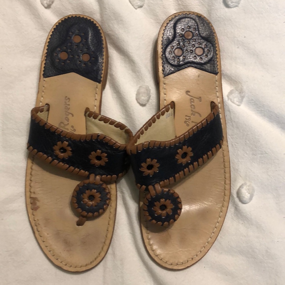 Navy Blue and Brown Jack Rogers